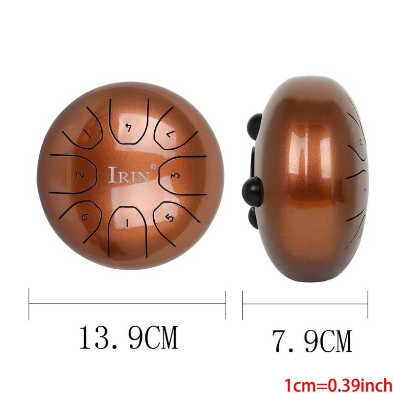 

5.5 Inch Mini 8-Tone Steel Tongue Drum Percussion Instrument Hand Pan Drum with Drum Mallets Carry Bag