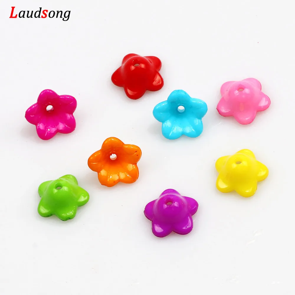 50Pcs 12mm Mixed Color Morning Glory Acrylic Flower Spacer Beads For Jewelry Making Necklace Bracelet DIY Accessories | Украшения и