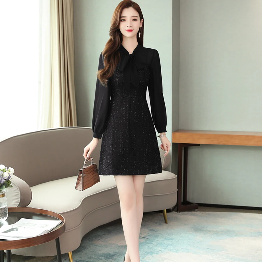 

2021 Vintage Chic Solid Mini Dresses Autumn Winter New 2XL Plus Size Sexy Long Sleeve Dress Women Bodycon Party Classy Vestidos