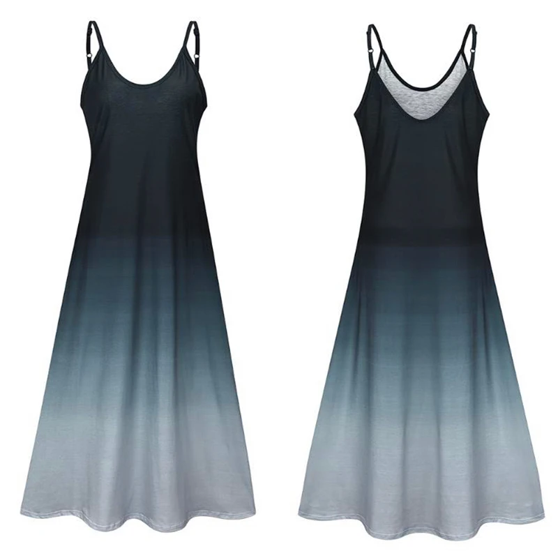 

Summer Women's Sleeveless Dress Fashion V Neck Printing Streetwear Maxi Dress Ladies Sling Dresses Vestido De Mujer 2021