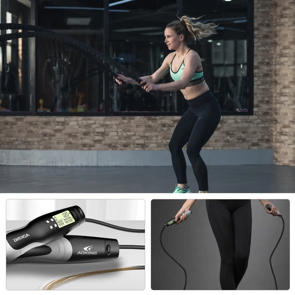 

LCD Counting Skipping Rope with Weight Calories Time Reminder for Kids Adults