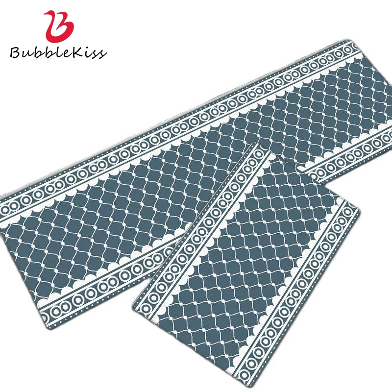 

Bubble Kiss PVC European Style Kitchen Mat Oil And Water Proof Balcony Floor Rug Fashion Print Bedside Decor Smooth Non Slip Pad