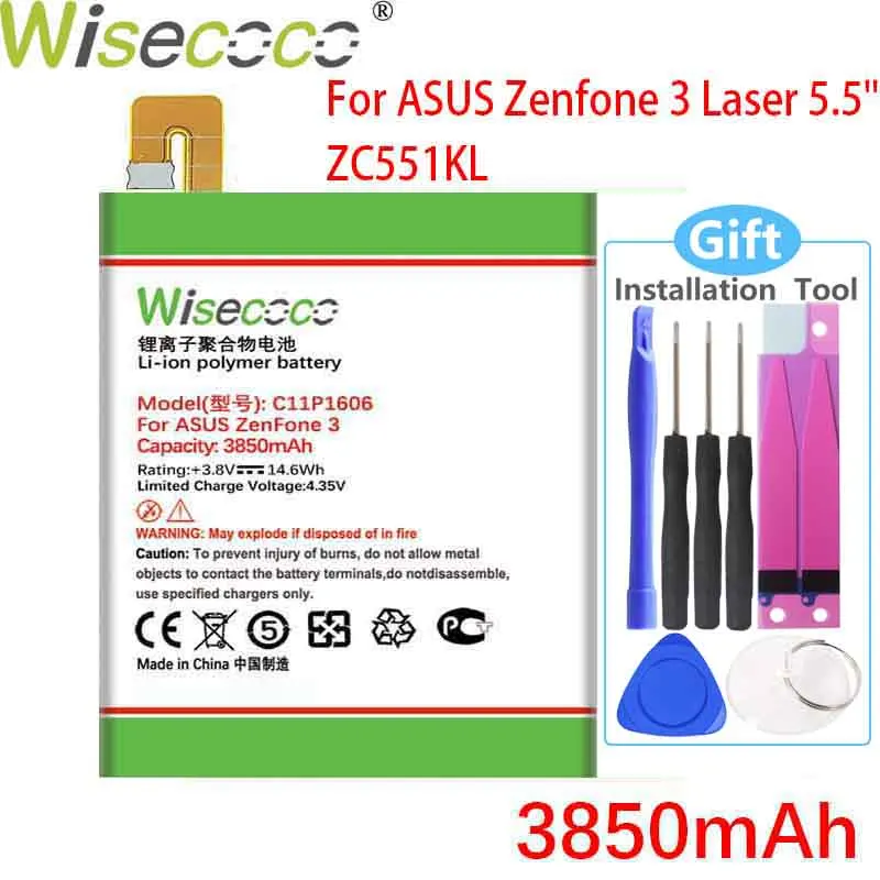 Новый аккумулятор WISECOCO C11P1606 3850 мАч для ASUS Zenfone 3 Laser 5 дюйма ZC551KL высокое качество +