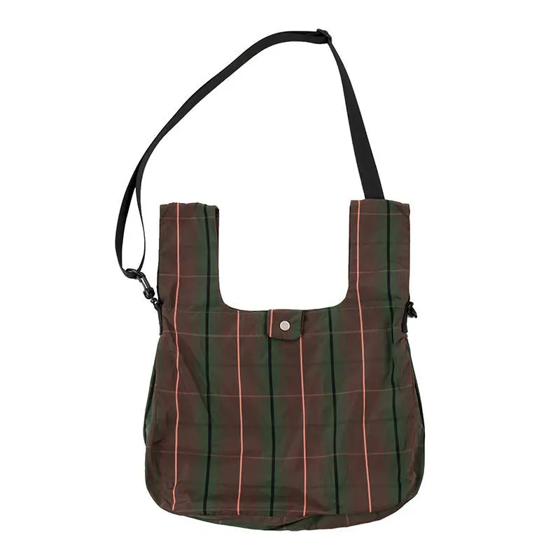 

Женская сумка унисекс, нейлоновая квадратная винтажная клетчатая мягкая сумка через плечо с застежкой, Сумка кросс-боди в европейском и аме...
