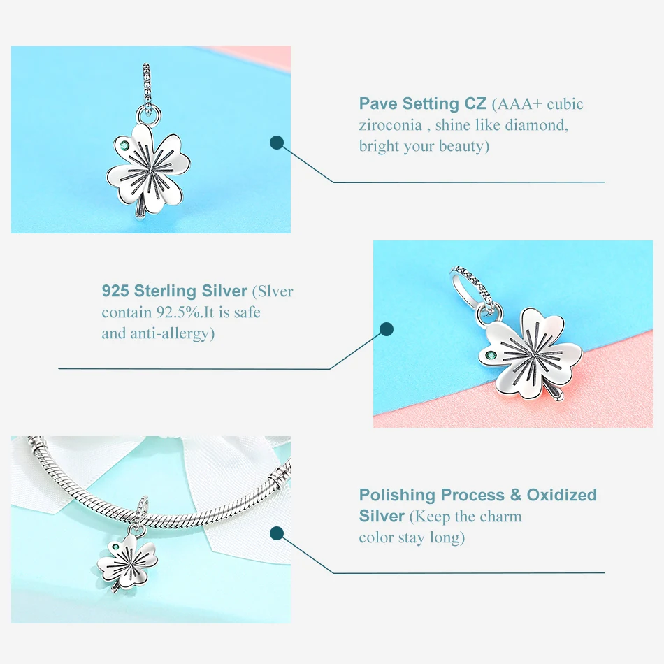 

BELAWANG High Quality 925 Sterling Silver Winter Snowflake Pink Enamel Flower Charms Pendant fit Necklaces Pendant Jewelry