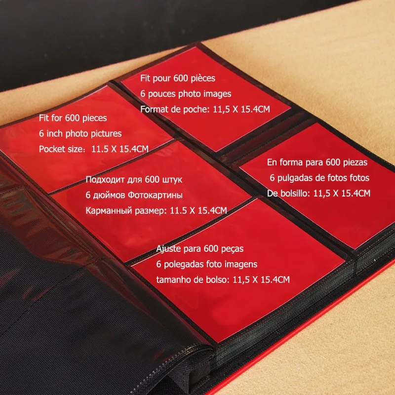 Новый фотоальбом кожаный чехол 6 дюймов пластиковый 600 карманов вместительный