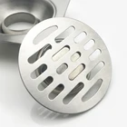 Сток в полу из нержавеющей стали с переливающейся круглой крышкой для защиты от засоров, улавливатель волос, для ванной, стиральной машины, туалетной канализации