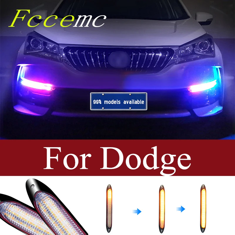 

2pcs LED DRL Car Daytime Running Light Strip For Dodge Ram 1500 2500 3500 2003-2018 Skoda Superb Octavia A7 A5 Fabia Rapid Yeti