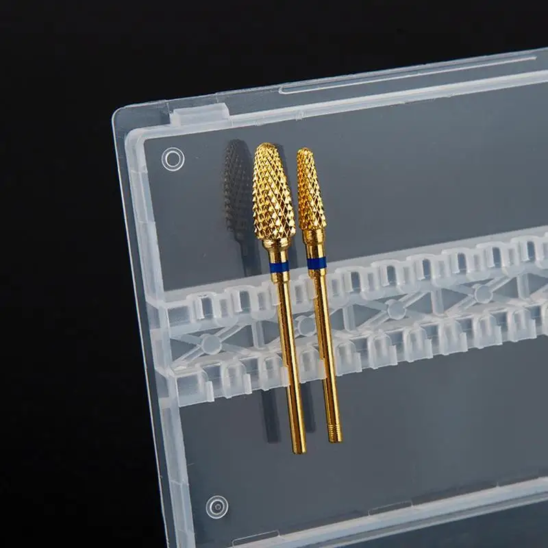 

1 High Capacity Plastic Nail Drill Bits Storage Box Slots Material Care 14 Slots Or Foot Plastic Nail Nail Tools Files 20 T R5T4