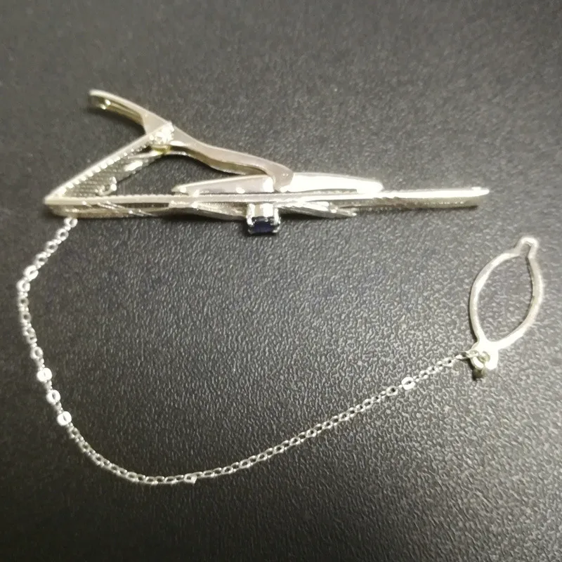 Зажим для галстука с натуральным сапфиром бесплатная доставка женское