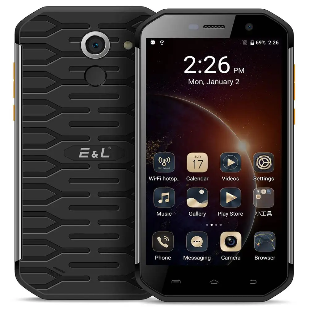 Black KEN XIN DA E&L S60 IP68 Водонепроницаемый 4G мобильный телефон 5,5 ''3 GB 64GB 13MP 3000mAh Мобильный телефон с функцией распознавания отпечатков пальцев - Цвет: Black