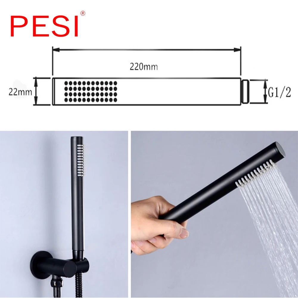 Круглый ручной держатель для душевой лейки из латуни в классическом стиле легко