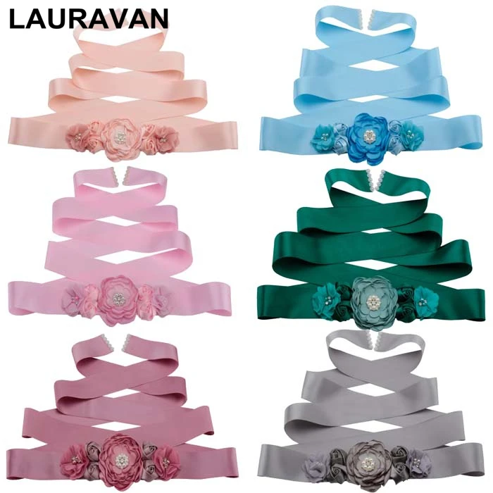 Женский ремень с поясом в виде цветка персикового синего и зеленого цветов 7