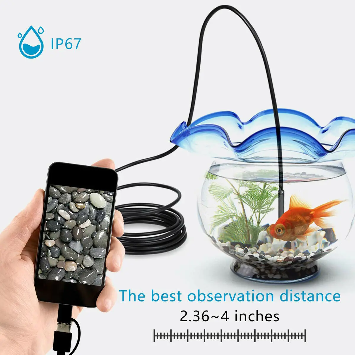 1200P Endoscope Full HD 8mm Usb Type c Borescope Android Phone Pc 10m Car Endoscopy 3 in 1 Video Flexible Inspection Mini Camera