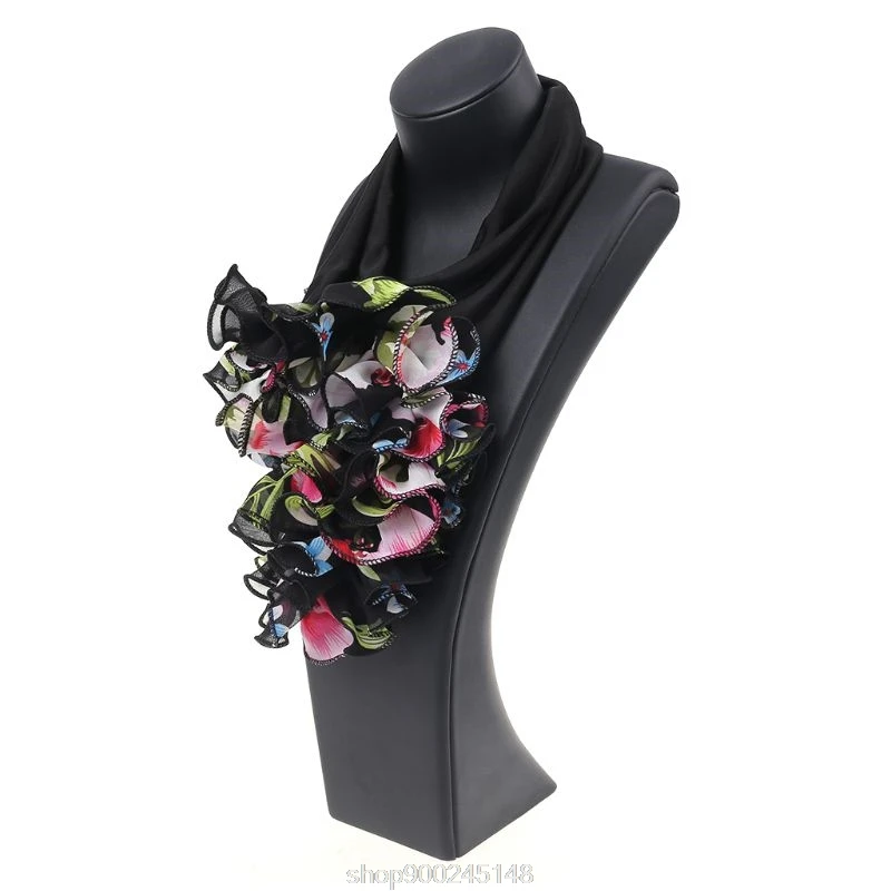 

Womens Floral Collar Scarf Luxury Flower Printed Neckerchief Ring Neck Scarves O29 20 Dropshipping