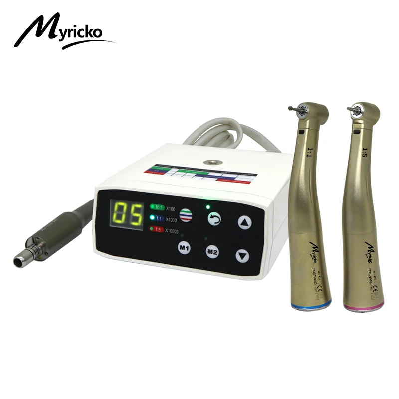 

Set Dental LED Light Brushless Electric Micro Motor with 1:1 Optic Fiber Straight Nose Cone Low Speed Handpiece Internal