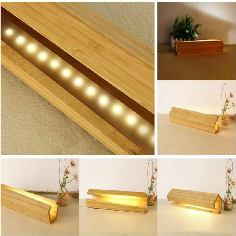 Usb светодиодный Ночной светильник внешний аккумулятор Деревянный для детей