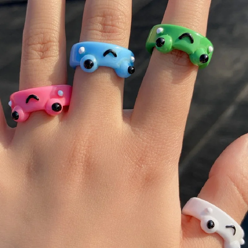Cute Animal Frog Ring Acrylic Clay Resin Rings For Women Girls Summer Fashion Travel Jewelry Gifts | Украшения и аксессуары