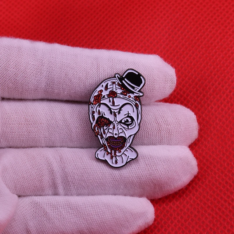 Эмалированная заколка в виде клоуна страшная кровавая голова значок жуткий