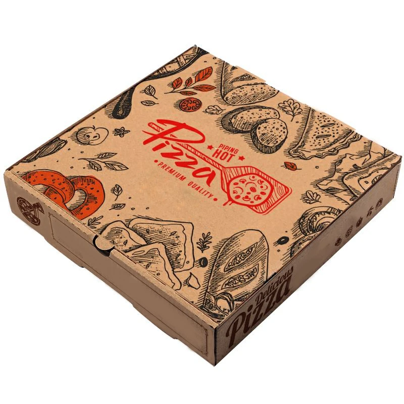 Оптовая продажа 35 см 9 дюймов коробка для пиццы упаковка картонная