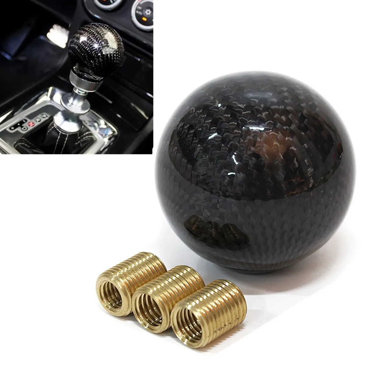 

Black Carbon Fiber 5 6 Speed MT Fit Manual Transmission Gear Shift Knob Shifter