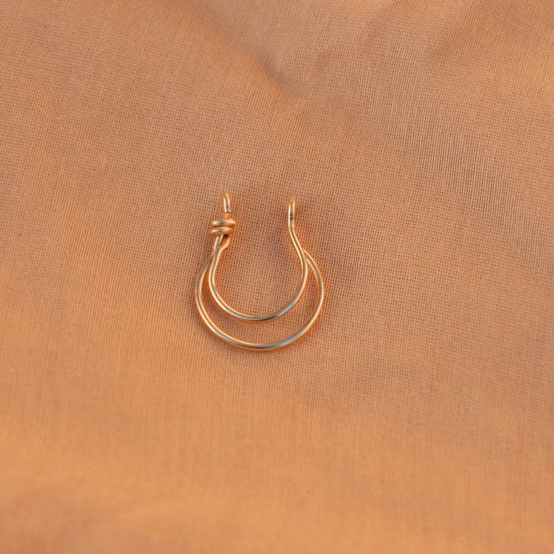 

Fake Nose Ring Gold Filled/925 Silver Jewelry Handmade Punk Ring Simple Charm Septum Hoop Jewelry Grillz Fake Nose Ring