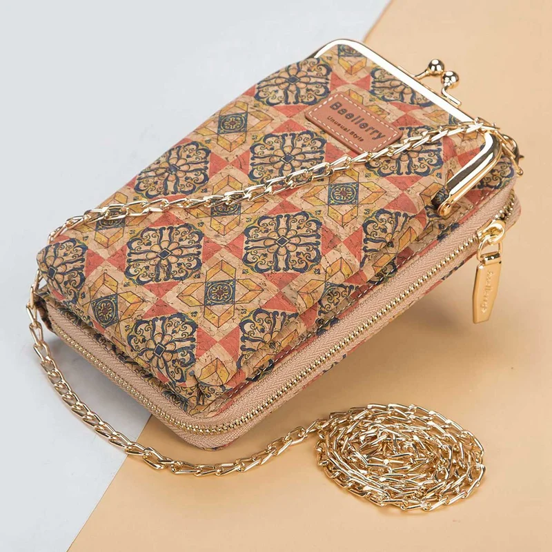 

2x Baellerry Ladies Wallet New Handbag Coin Purse Mobile Phone Bag Cork Wrist Purse Clutch Bag 319 & 329