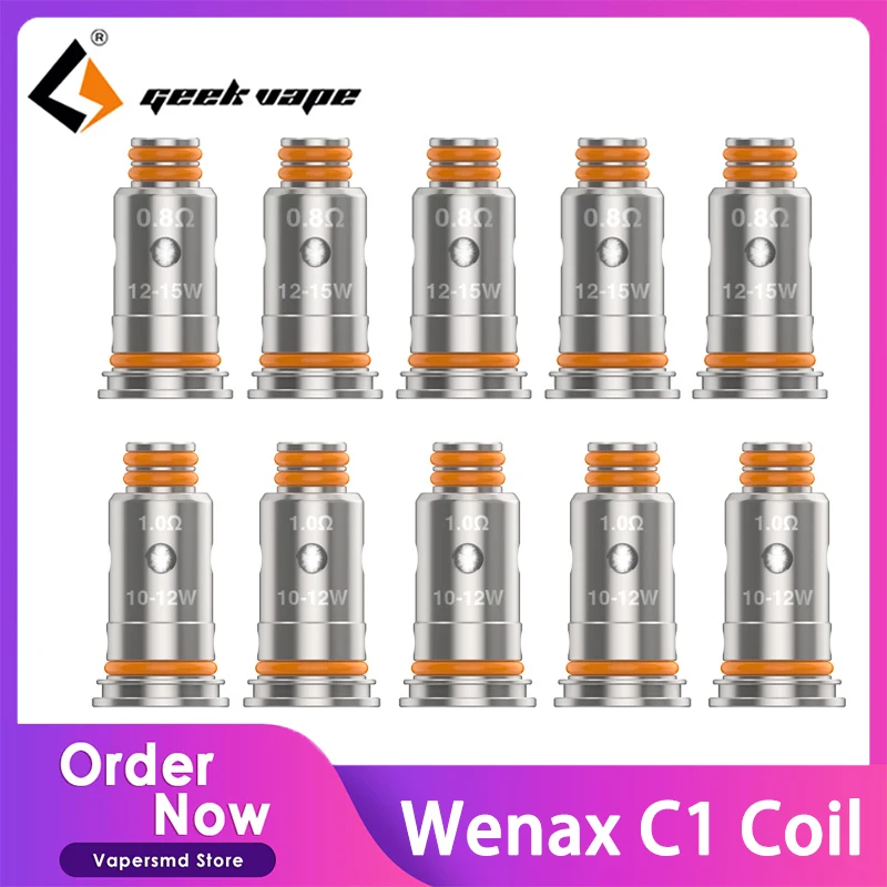 

Pre-orde 5pcs/pack Wenax C1 Replacement Coil G0.8 ohm G1.0 1.0ohm G Series Core Vaporizer Head For Wenax C1 Pod VS Boost Coil