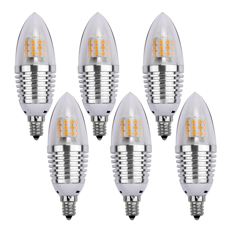 6 шт. светодиодный канделябры Лампа светодиодная лампа 7W Дневной светильник 6000K