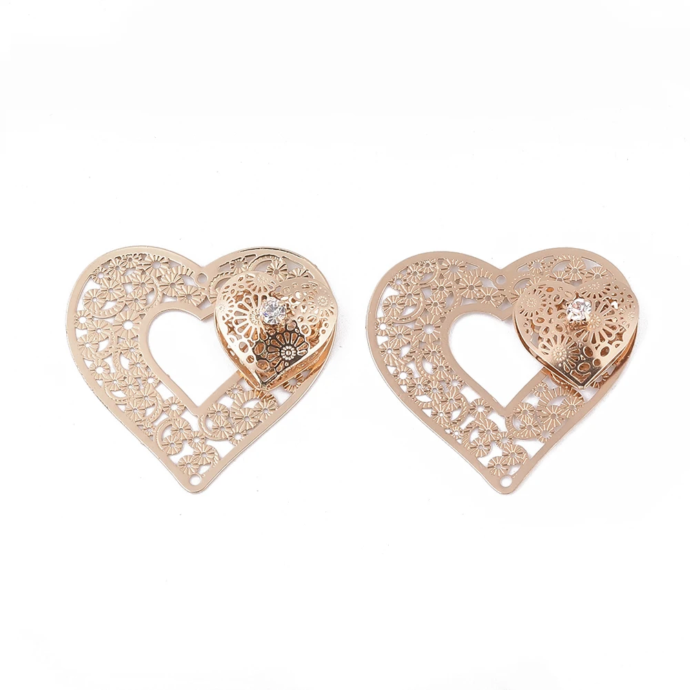 Латунные звенья в форме сердца соединители для самостоятельного изготовления