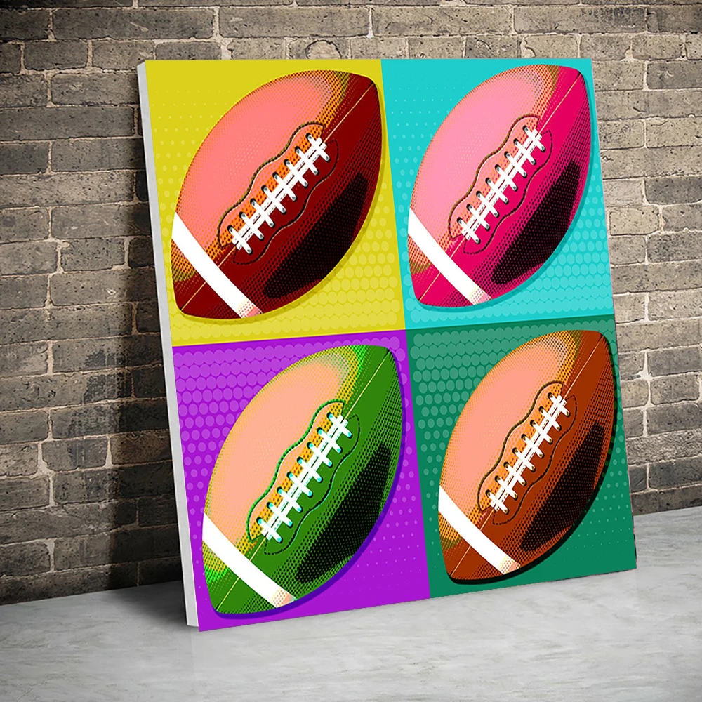 

American Football Print Poster football Ball Bright Colors Art Canvas Painting Wall Decor Art Living Boys Room Home Decor