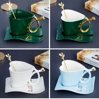 mug coffee cup european style household light luxury hanging ear love ceramic cup high grade cup set high beauty tea cup