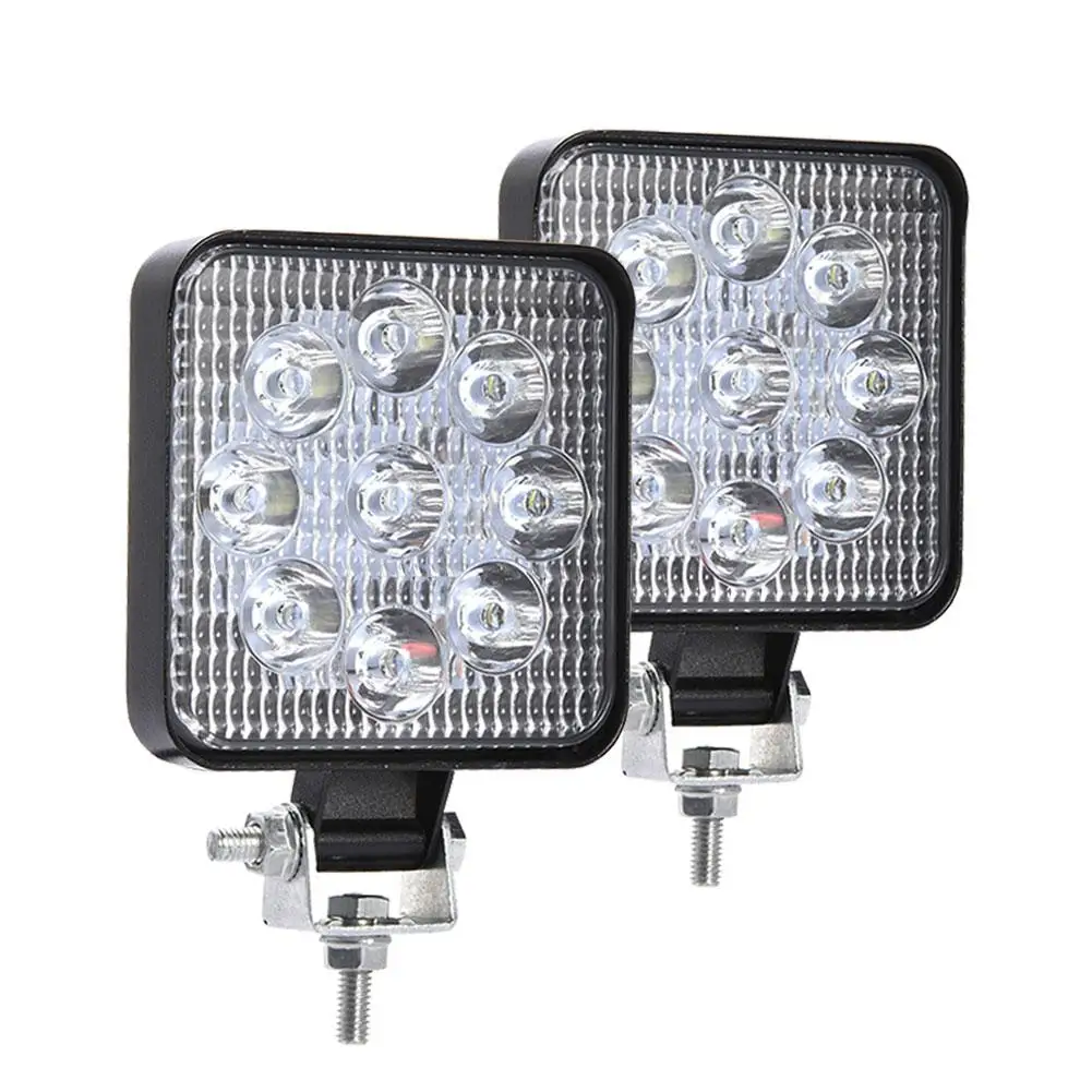 

2PCS 27W Square Off-road LED Work Light Lamp Flood Light For Jeep Modifacation For Truck Car Boat SUV 4WD UTE ATV 4X4 12V 24V