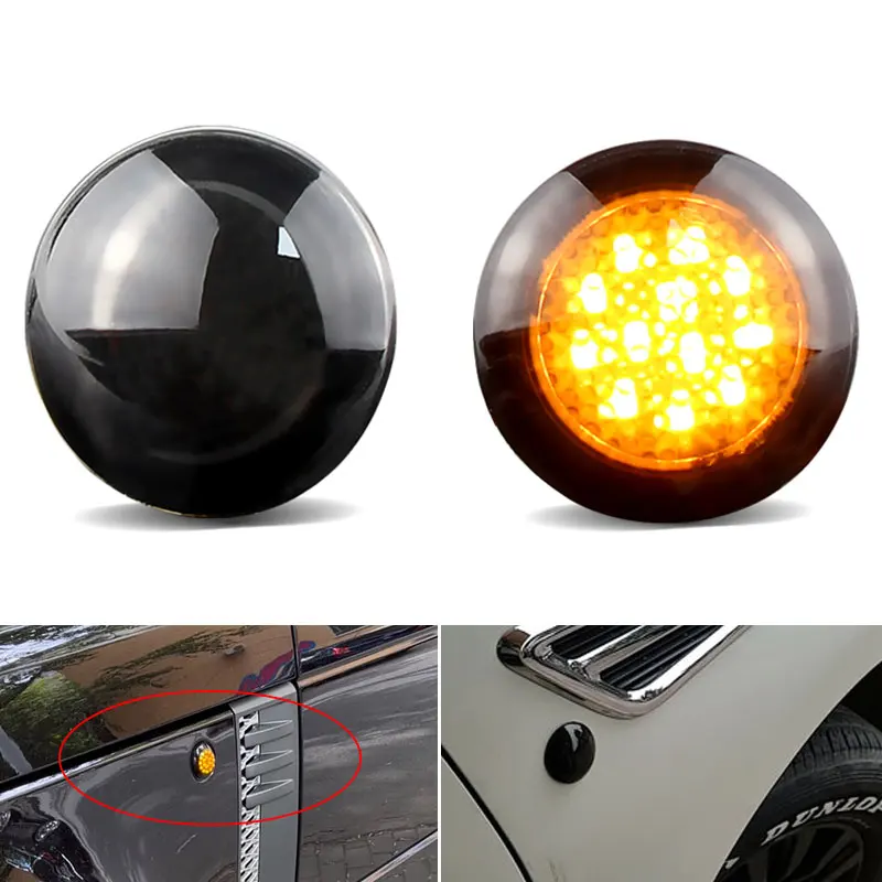 

2pcs Smoke Amber Car LED Side Repeater Indicator Light For Land Range Rover L322 2002-2012 Side Marker Signal Lamp Light