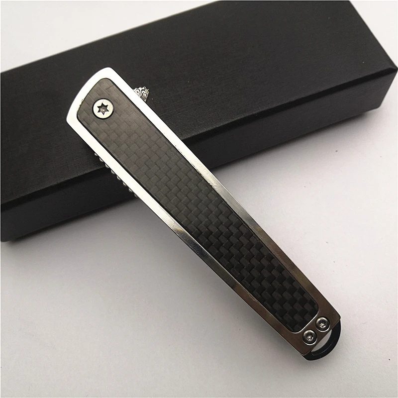 Новинка дамасское лезвие Free Wolf FW03 ручка из углеродного волокна Flipper
