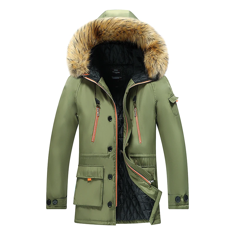 

2021 New Thicken Men's Winter Jacket Warm Parkas Hooded Windbreaker Multi-Pockets Casual Thermal Parkas Big Size 6XL 7XL 8XL