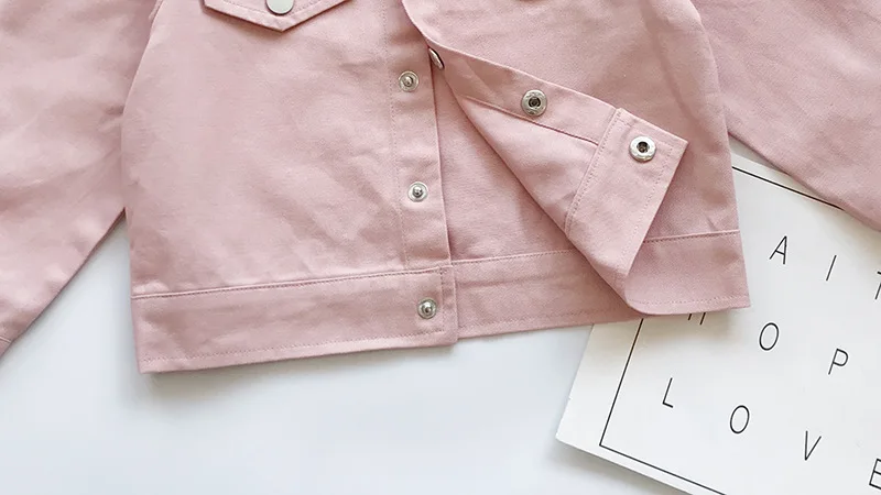 Комплект одежды для маленьких девочек Однотонная куртка с длинными рукавами и