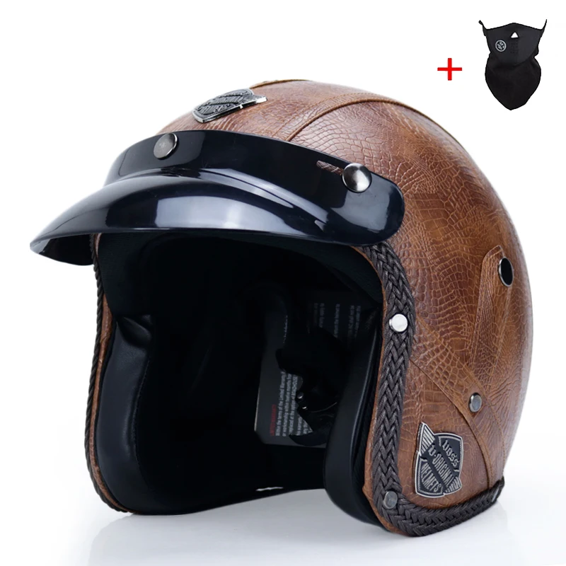 Мотоциклетный шлем с открытым лицом в винтажном стиле | Автомобили и мотоциклы