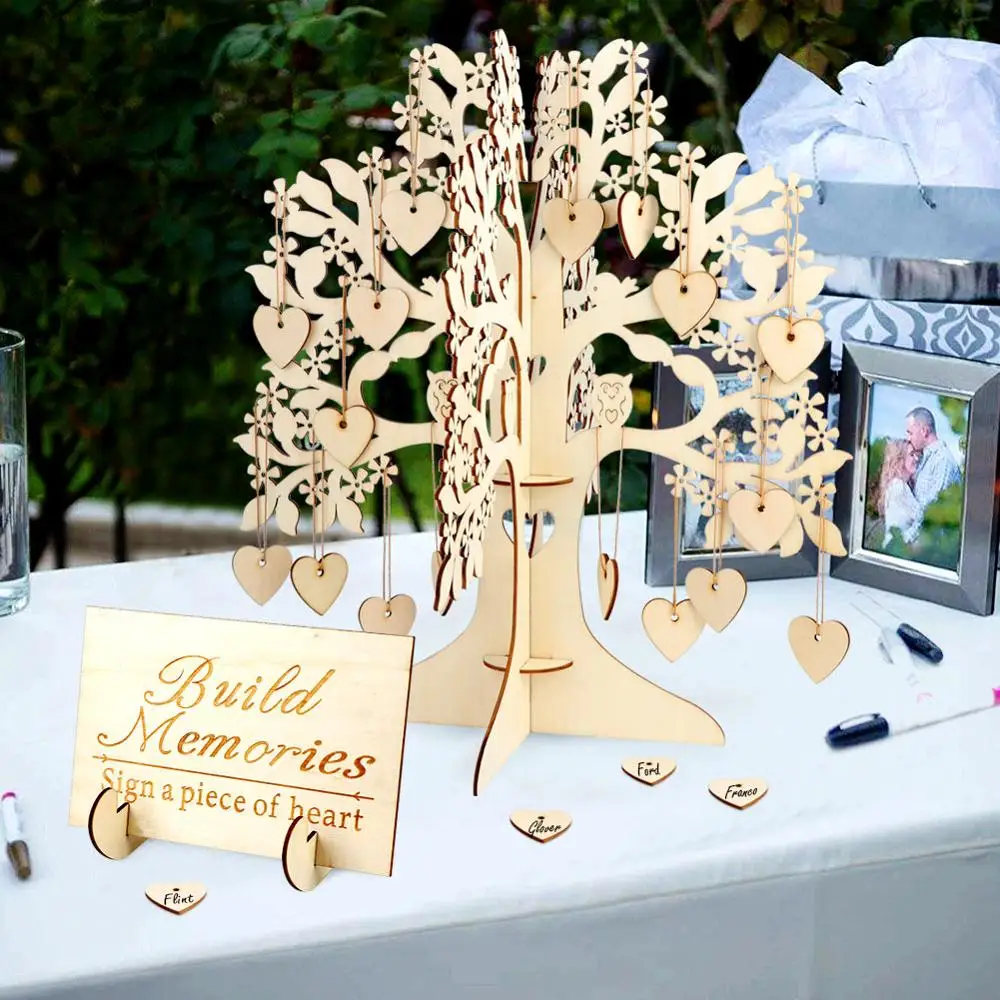 Деревянная шкатулка для свадебных открыток дневная и Свадебная колец