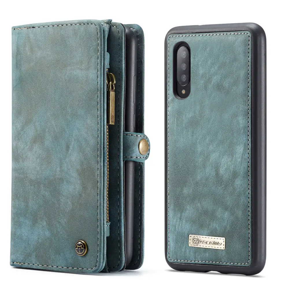 Синий Coque для samsung A20 A20E A30 A40 A50 A70 A80 A90 съемный кошелек чехол 2 в 1 съемный кожаный чехол с откидной крышкой на магните чехол - Цвет: Синий