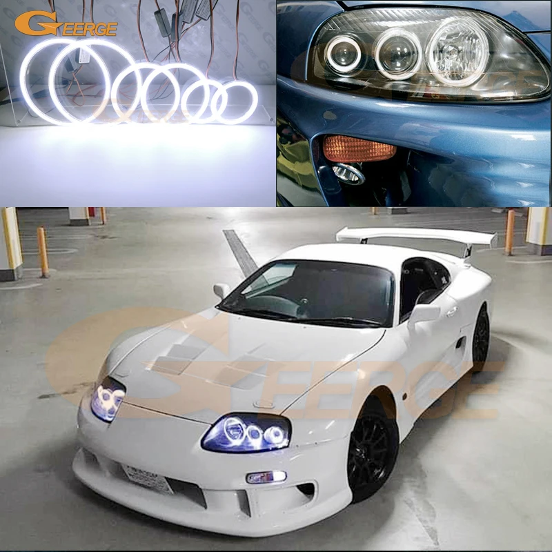 For Toyota Supra MKIV mk4 JZA80 1993-2002 Ultra bright COB led Angel Eyes Halo Rings kit Day Light Car Accessories