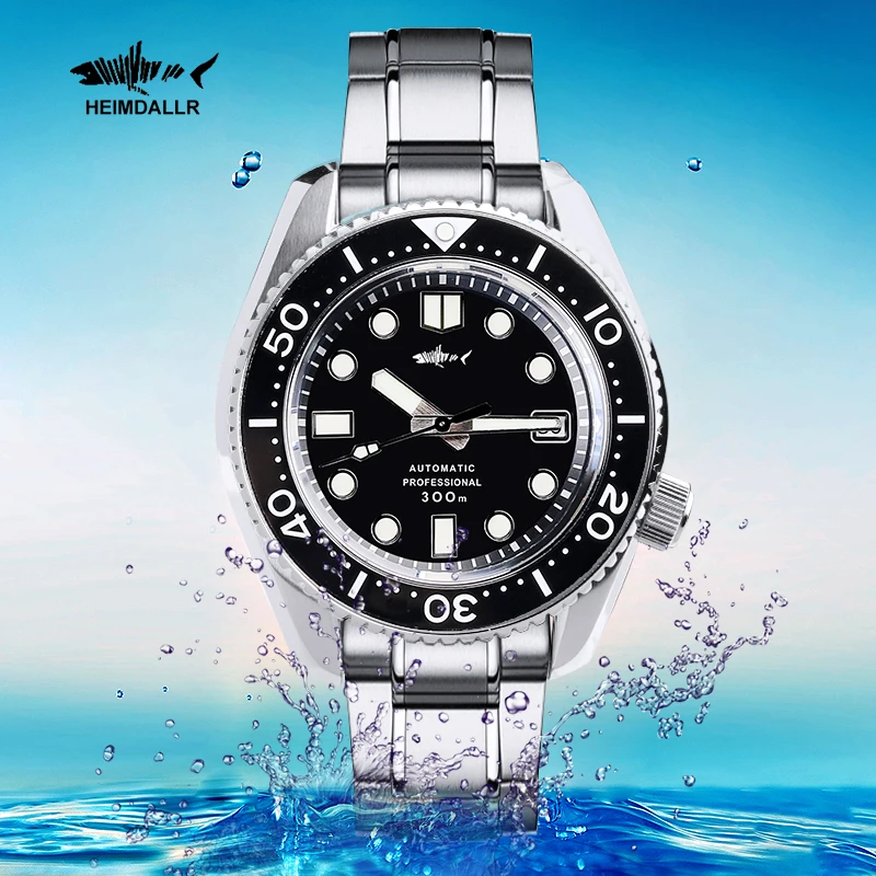 

Heimdallr SBDX MM300 NH35 Automatic Watch Men Oyster Bracelet Sapphire Crystal Black Dial Mechanical Diving Sports Watches