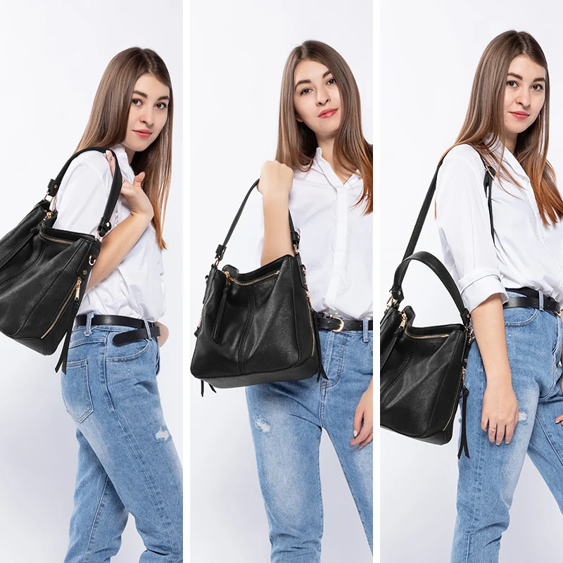 REALER женские сумки из искусственной кожи Вместительные на плечо высокого