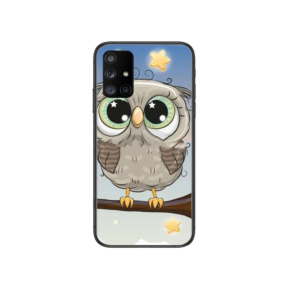 

Cute owl tree case Phone Case Hull For Samsung Galaxy A 50 51 20 71 70 40 30 10 80 E 5G S Black Shell Art Cell Cove