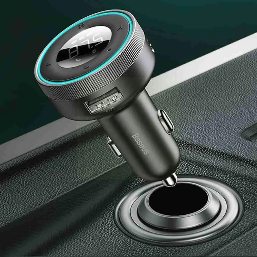 

FM Transmitter Modulator Car Wireless Bluetooth 5.0 Music Charger Auto Mp3 Aux Hands Car USB Fast Radio Player Free Kit B3Z7