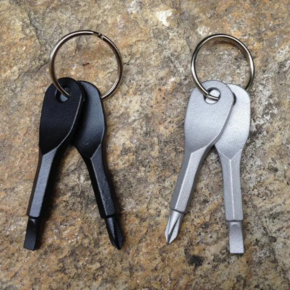 Outdoor EDC Multi-Tool Screwdriver Key Ring key Gadget Camp Hike Portable Phillips Slotted Multi Mini Pocket Repair Tool | Спорт и