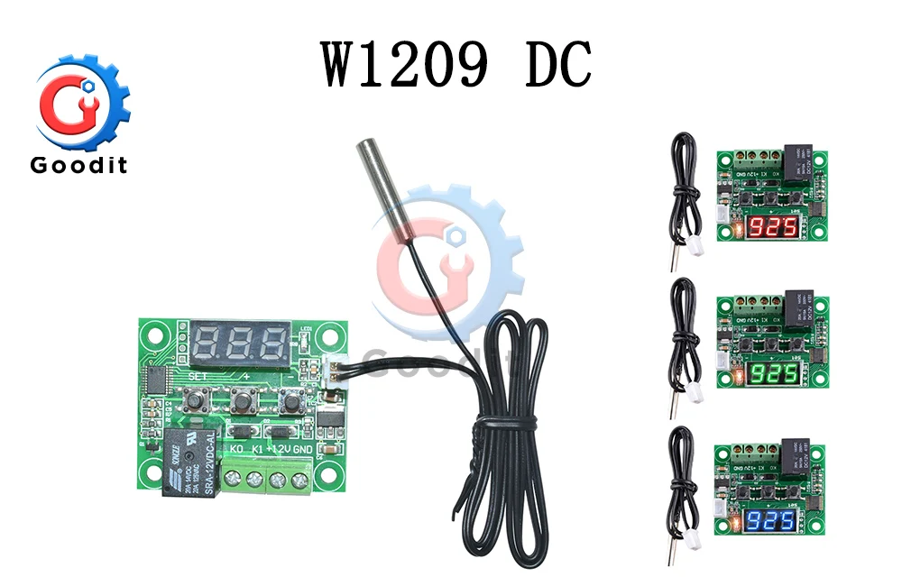 W1209 цифровой термостат регулятор температуры DC 12 В регулятор терморегулятор инкубатор NTC датчик метр чехол температура отопления охлаждения