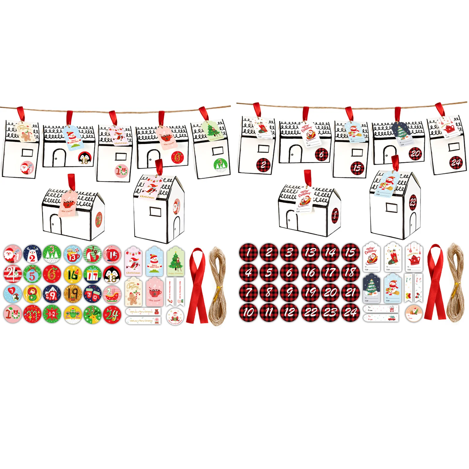 

Christmas Advent House Candy Box Innovative 1-24 Numbers NEW Year 2022 Countdown Advent Calendar Christmas Tree Decoration Cosy