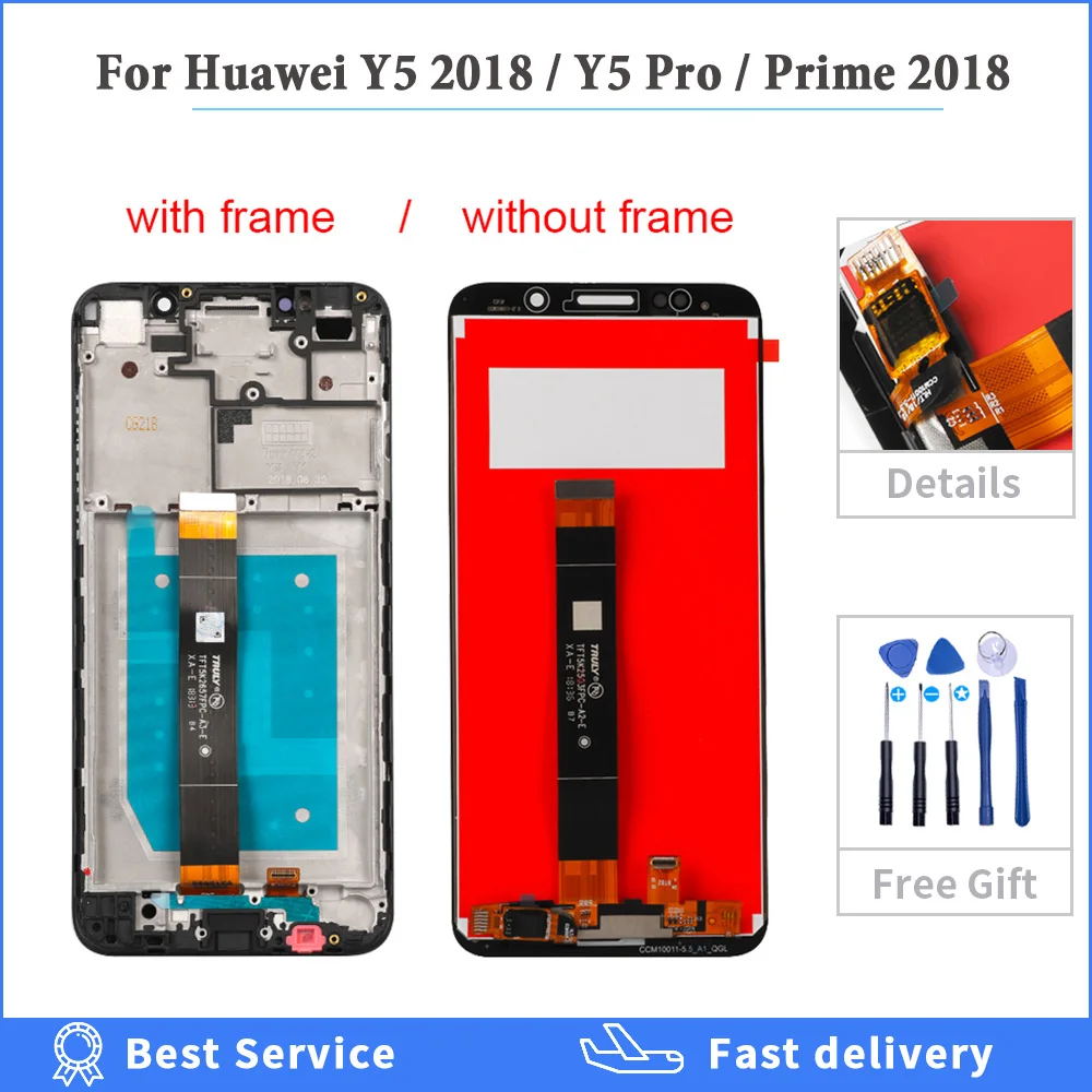 ЖК-дисплей 5 45 ''для Huawei Y5 Lite 2018 сенсорный экран с рамкой сменный дигитайзер