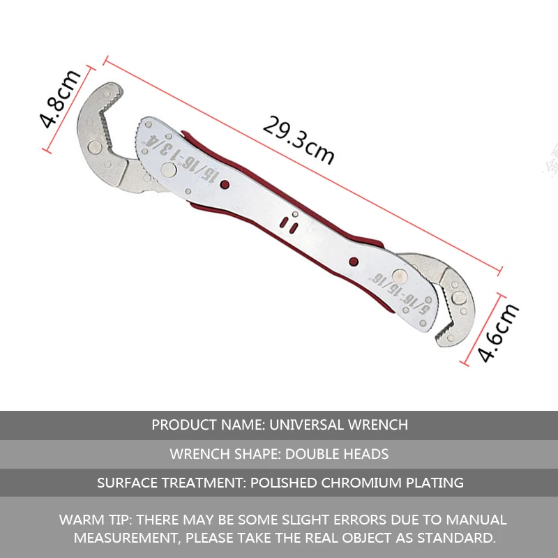 

PRACMANU Adjustable Magic Wrench Multi-function Purpose Spanner Tool 9-45mm Universal Wrench Pipe Home Hand Tool Quick Snap Grip